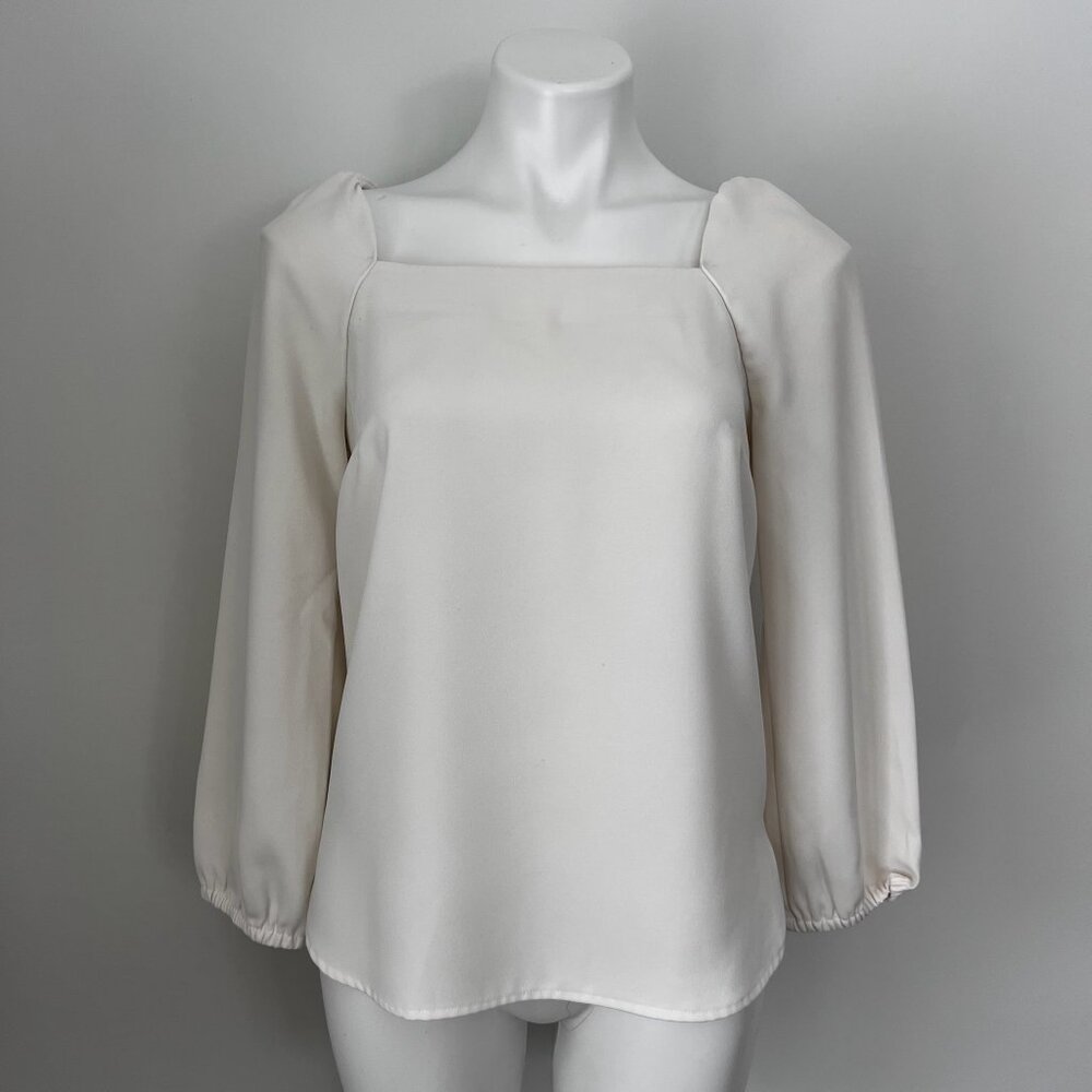 J.Crew 365 White Square Neck Blouse